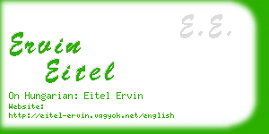 ervin eitel business card